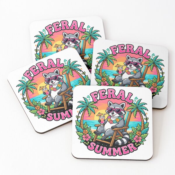 Item preview, summer feral raccoon designed and sold by Uglyandcute.