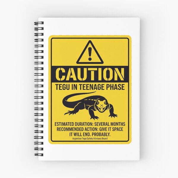 Item preview, Tegu T-Shirt — Caution: Tegu In Teenage Phase. Funny Reptile Keeper Warning Sign Tee designed and sold by Nicheworks.