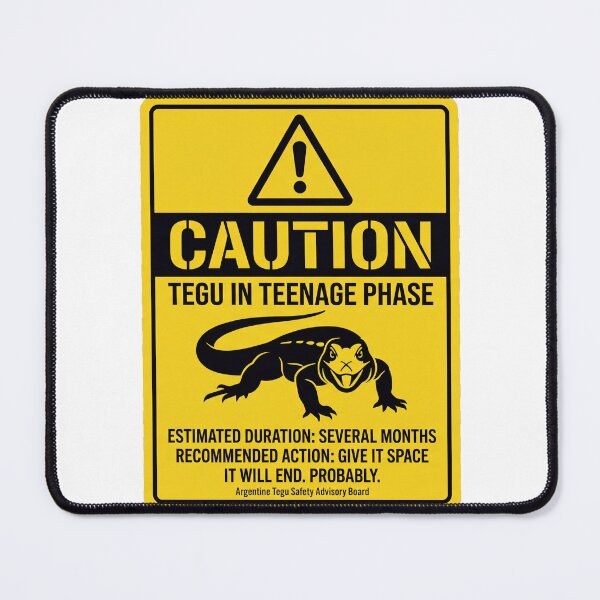 Item preview, Tegu T-Shirt — Caution: Tegu In Teenage Phase. Funny Reptile Keeper Warning Sign Tee designed and sold by Nicheworks.