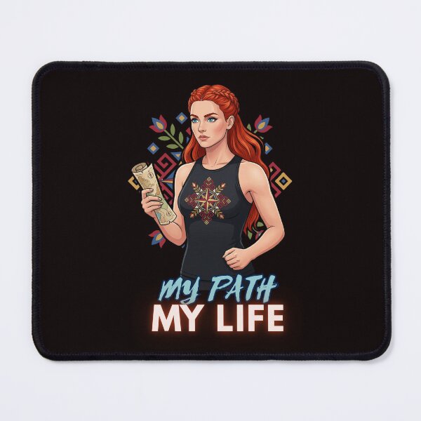 Item preview, My Path My Life Redhead Traveler Woman designed and sold by SlavicKemp.