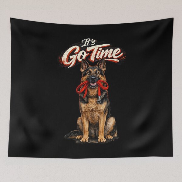 Item preview, German Shepherd "It’s Go Time" Dog Design – Loyal K9 Ready for Walk Funny Dog Lover Gift designed and sold by 486DesignCo.