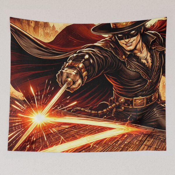 Item preview, Zorro Mark of the Legend Classic Comic Sword Action Iconic Western Hero Design designed and sold by SHOCAMPOS DESIGNS .