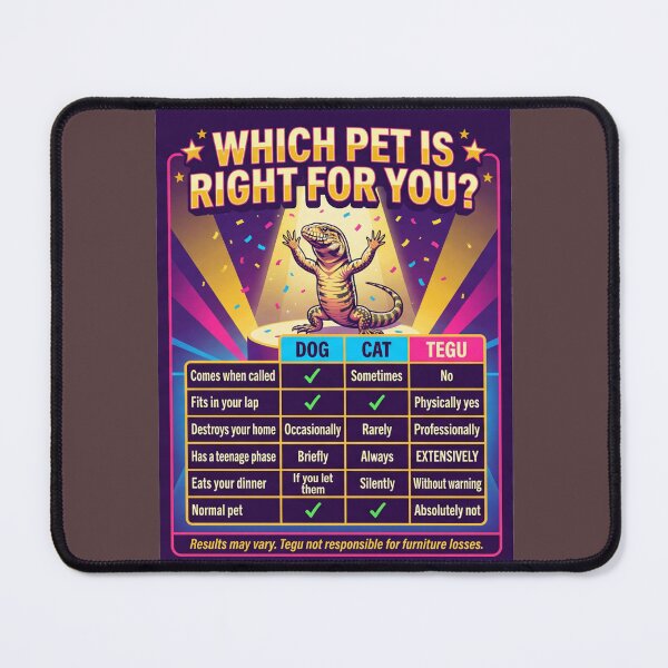 Item preview, — Which Pet Is Right For You? Funny Tegu vs Dog vs Cat Comparison Tee designed and sold by Nicheworks.