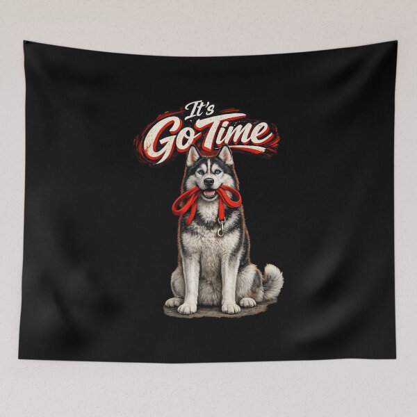 Item preview, Siberian Husky "It’s Go Time" Design – Funny Husky Energy Dog Lover Gift, Ready for Walk Graphic designed and sold by 486DesignCo.