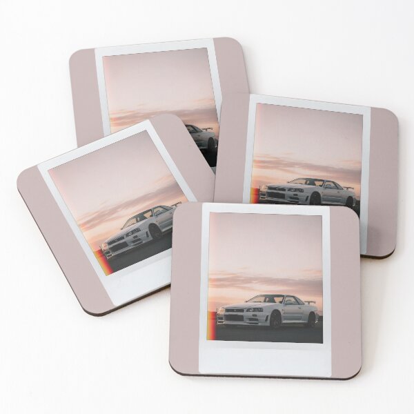 Item preview, Nissan Skyline GT-R R34 JDM Icon Retro Sunset Polaroid designed and sold by Motorline44.
