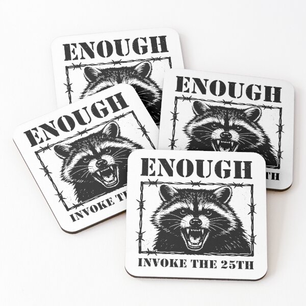 Item preview, invoke 25th amendment Angry Raccoon Anti-Trump 2547 designed and sold by gunaone-design.