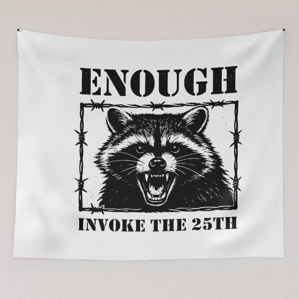 Item preview, invoke 25th amendment Angry Raccoon Anti-Trump 2547 designed and sold by gunaone-design.