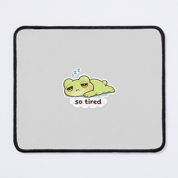 Item preview, So Tired Frog Sticker – Cute Sleepy Frog Relatable Exhausted Mood Meme designed and sold by Qingtian814.
