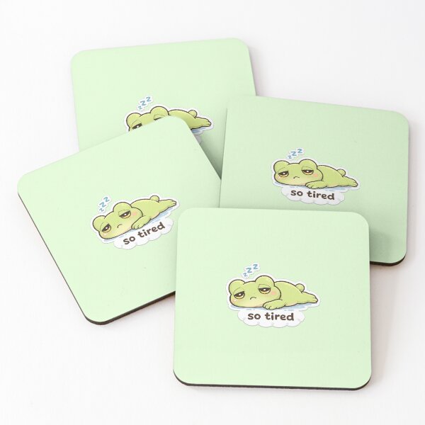 Item preview, So Tired Frog Sticker – Cute Sleepy Frog Relatable Exhausted Mood Meme designed and sold by Qingtian814.