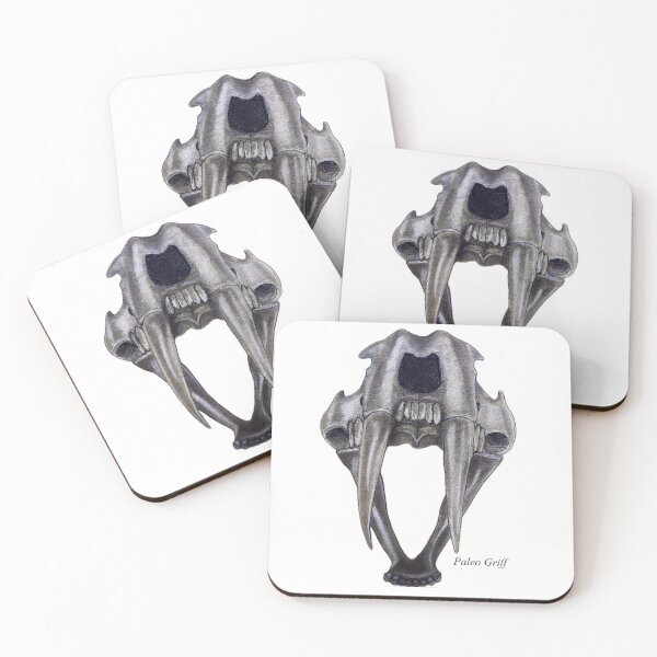 Item preview, S. populator skull - Sabre-tooth cat scientific illustration  designed and sold by Paleo Griff.