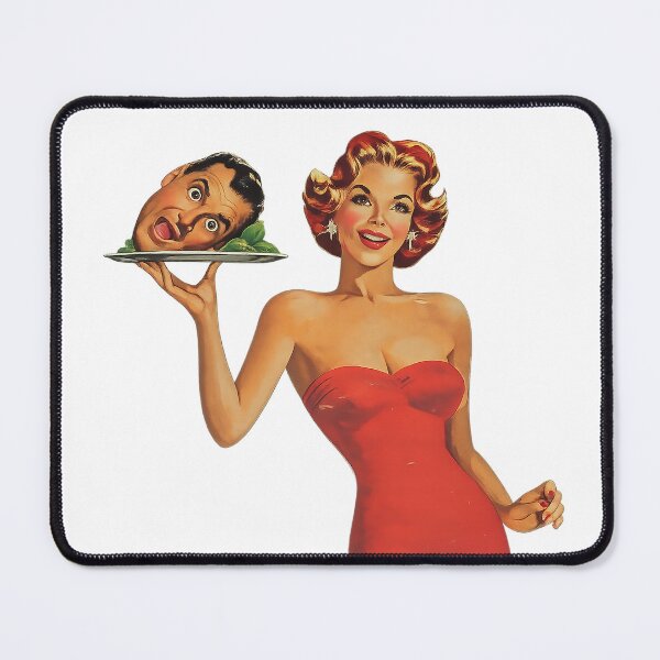 Item preview, Funny Chef: Woman serving a Man's head on a platter designed and sold by PIXEL POP DESIGNS - Beyond the Norm!.