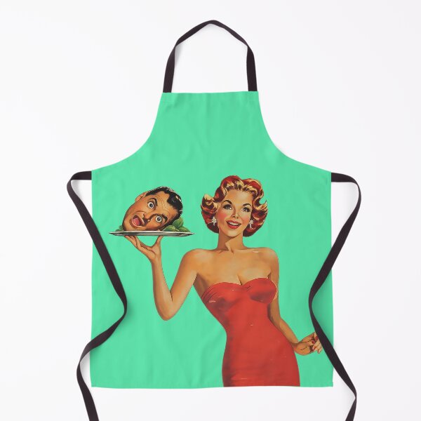 Item preview, Funny Chef: Woman serving a Man's head on a platter designed and sold by PIXEL POP DESIGNS - Beyond the Norm!.