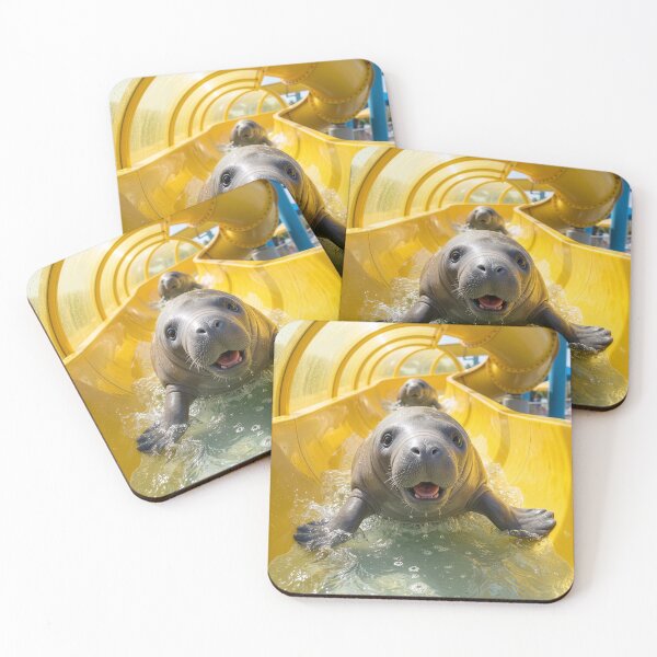 Item preview, Manatees Zip Down the Water Slide designed and sold by Tridentulus.