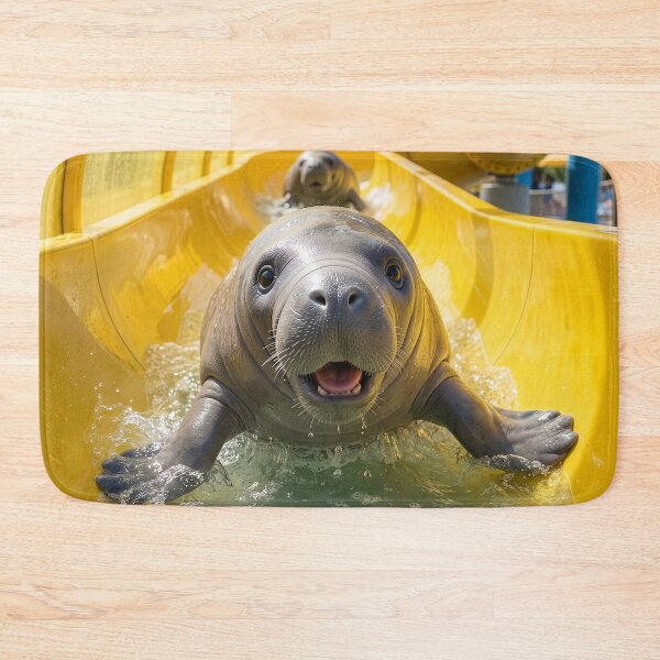 Item preview, Manatees Zip Down the Water Slide designed and sold by Tridentulus.