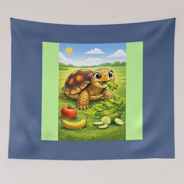 Item preview, Turtle eating vegetables and fruits designed and sold by BaZaar from TakE a LooK.