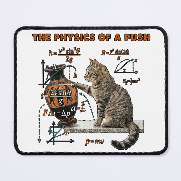Item preview, The Physics of a Push Funny Cat Science designed and sold by TeeARTHY.