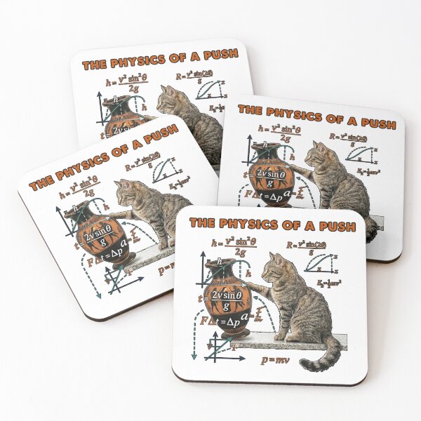Item preview, The Physics of a Push Funny Cat Science designed and sold by TeeARTHY.