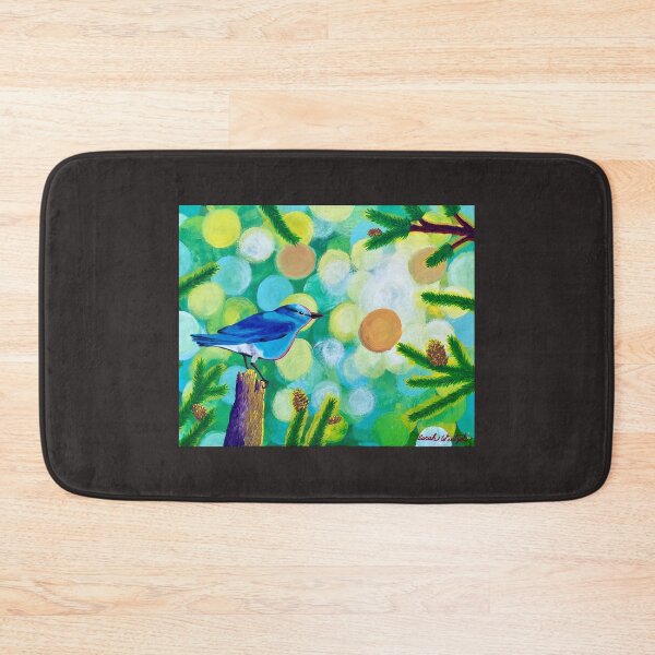 Item preview, Mountain Blue Bird in Forest Painting Wall Art designed and sold by Jon Mardin.