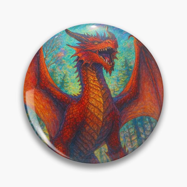Item preview, Fiery Red Dragon in Enchanted Forest designed and sold by Naynners Designs.