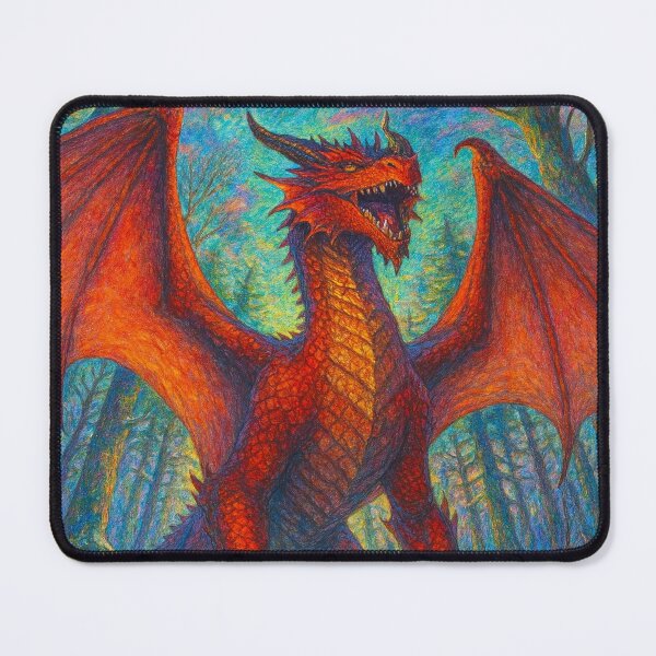 Item preview, Fiery Red Dragon in Enchanted Forest designed and sold by Naynners Designs.