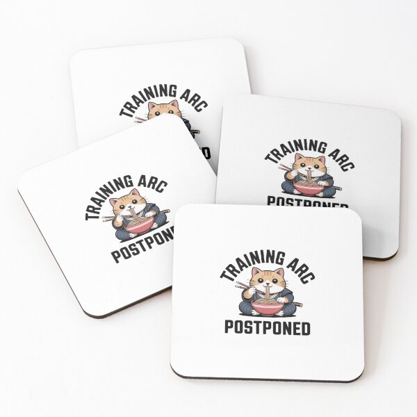 Item preview, Funny Anime Training Arc Postponed Samurai Cat Ramen Sticker designed and sold by Mr-wow.
