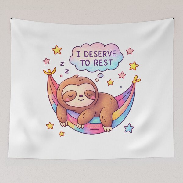 Item preview, I Deserve to Rest Sleeping Sloth Cute Design designed and sold by SoftSproutstu.