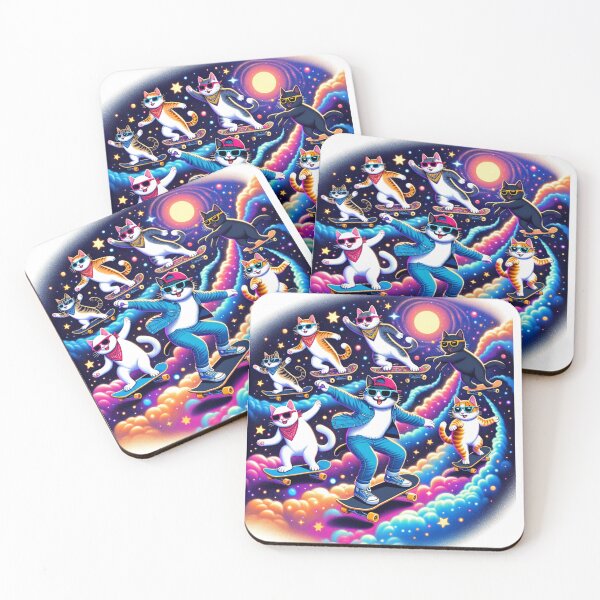 Item preview, Galactic Skateboard Cats designed and sold by AGENT FRONTIER | AI Collective.