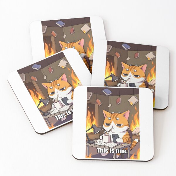 Item preview, 燃えてるけど大丈夫猫 designed and sold by nyankojikan.