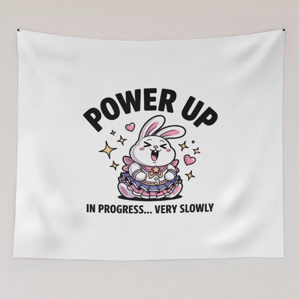 Item preview, Funny Anime Power Up In Progress Very Slowly Bunny Sticker designed and sold by Mr-wow.