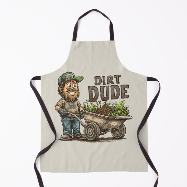 Item preview, Dirt Dude Funny Gardener with Wheelbarrow Cartoon designed and sold by Boddicca.