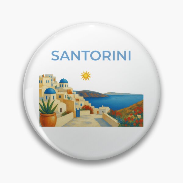 Item preview, Santorini Village Sea View Greek Island Souvenir designed and sold by Inkworksbyshery.