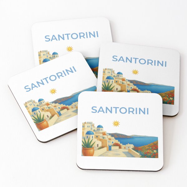 Item preview, Santorini Village Sea View Greek Island Souvenir designed and sold by Inkworksbyshery.