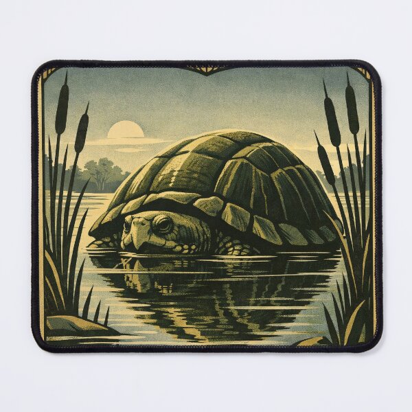 Item preview, Beast of Busco Indiana Art Deco Giant Turtle Poster designed and sold by Folk Bestiary.