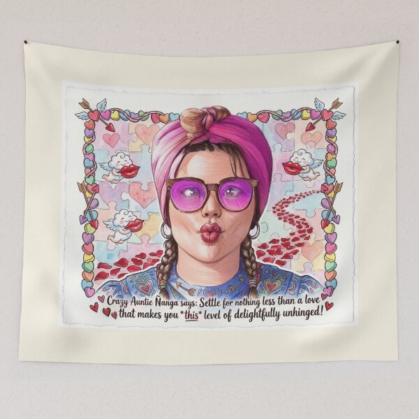 Item preview, Auntie Ñanga Delightfully Unhinged Love: Funny Romantic Art designed and sold by KabronX.