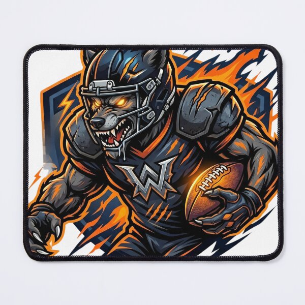 Item preview, Savage Wolf Football Mascot – Fierce American Football Beast Mode Design designed and sold by Pandora´s Box.