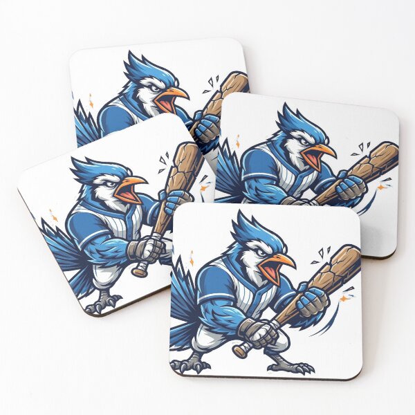 Item preview, Furious Blue Jay Mascot – Aggressive Baseball Bird Power Design designed and sold by Pandora´s Box.