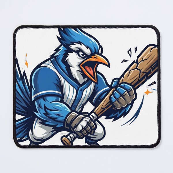 Item preview, Furious Blue Jay Mascot – Aggressive Baseball Bird Power Design designed and sold by Pandora´s Box.