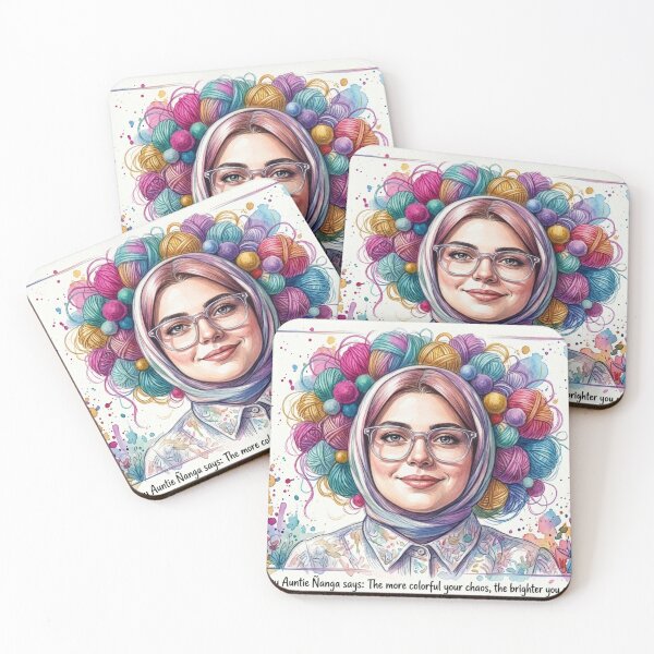 Item preview, Auntie Ñanga Colorful Chaos: Funny Knitting and Crochet Art designed and sold by KabronX.
