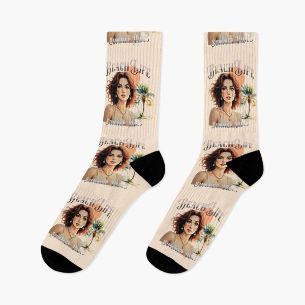 Item preview, Beach Life - Watercolor Palm Tree & Redhead Beauty Summer Design designed and sold by PriyaMagic.