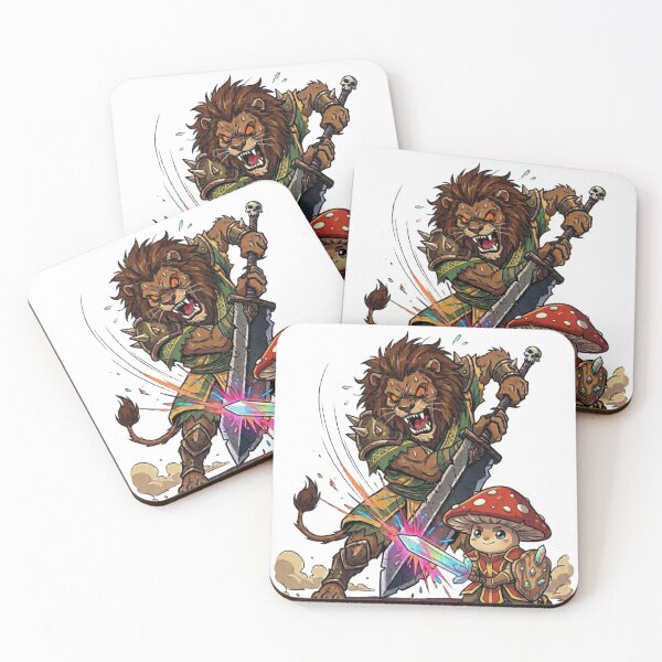 Item preview, Mushroom Warriors vs. Lion Demons designed and sold by PP&RAINBOW SHOP.