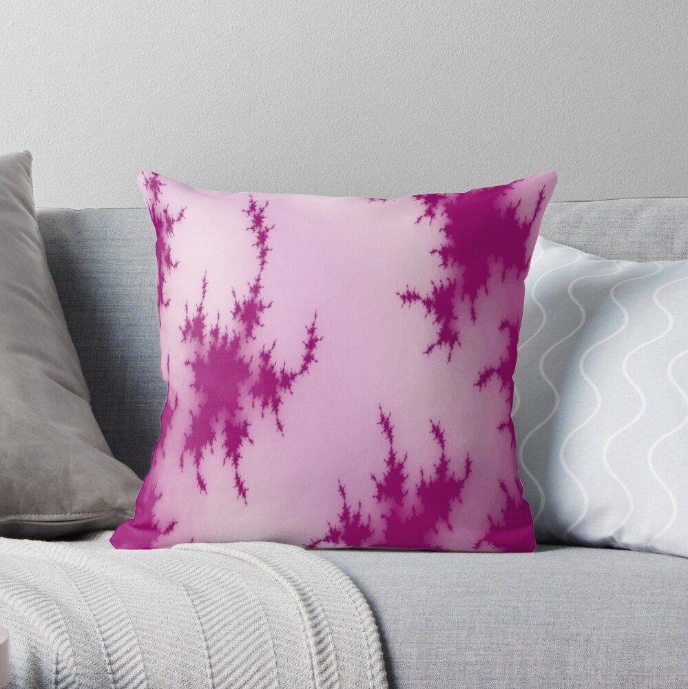 JAPANESE PINK SHADOWS AND INK BLOTS ON LIGHT PINK DECORATIVE DESIGN Throw Pillow
