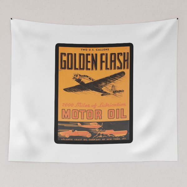 Item preview, Vintage Golden Flash Motor Oil designed and sold by QuayTradingCo.