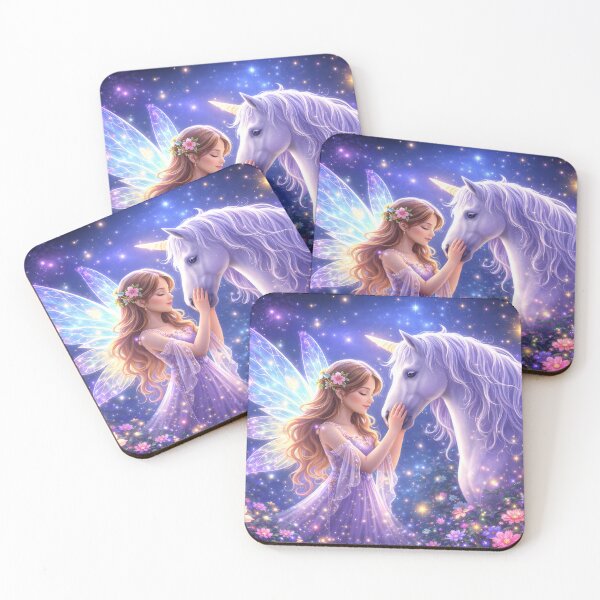 Item preview, Fantasy Fairy and Unicorn Night Sky Magical Dream Wall Art designed and sold by Teenidesign .