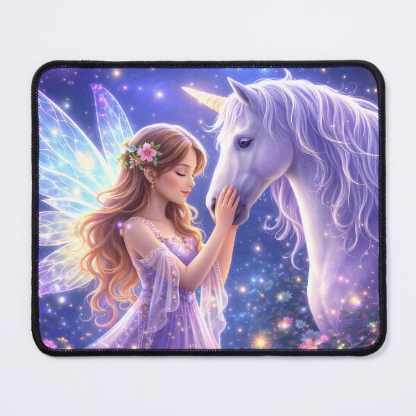 Item preview, Fantasy Fairy and Unicorn Night Sky Magical Dream Wall Art designed and sold by Teenidesign .