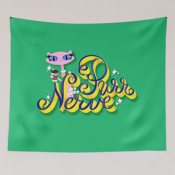 Item preview, Purr My Last Nerve Cat Funny Coffee Cat Illustration Sarcastic Office Humor Retro Cat Art designed and sold by What a Great Shop!.