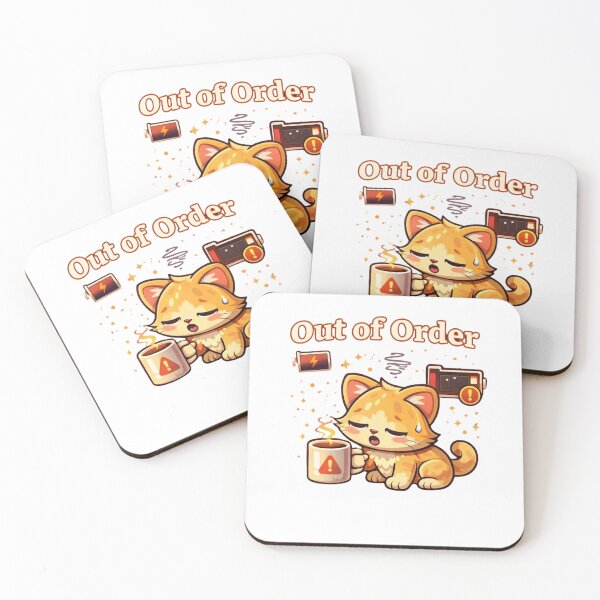 Item preview, Battery Low… Need Coffee ☕?? designed and sold by Kawaii Cosmos Cats.