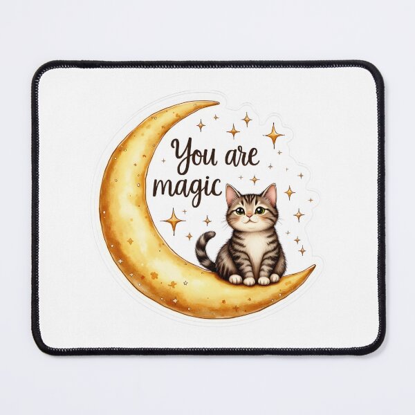 Item preview, You Are Magic Cat Moon Sticker designed and sold by Kuky Studio.