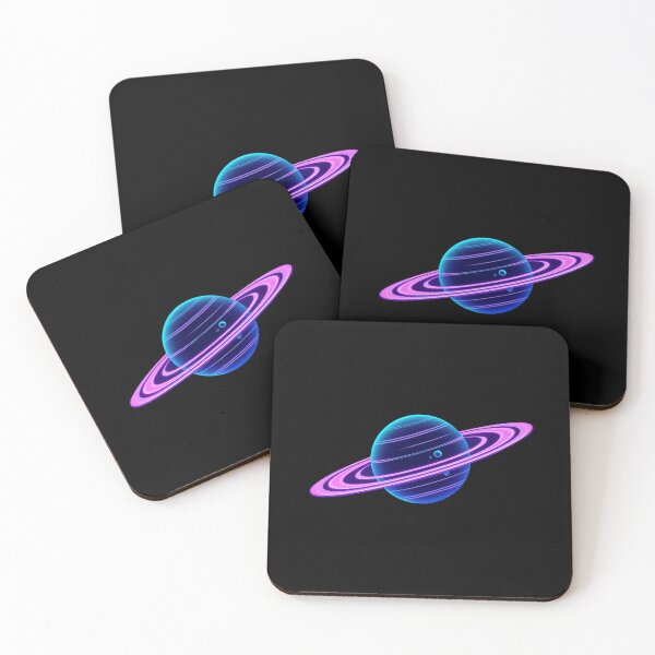 Item preview, Neon Saturn – Minimal Cosmic Planet Design designed and sold by ZyphraPrint.