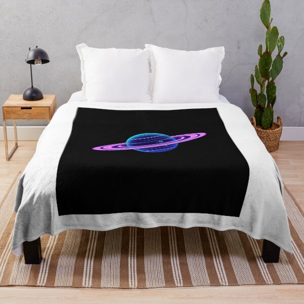 Item preview, Neon Saturn – Minimal Cosmic Planet Design designed and sold by ZyphraPrint.