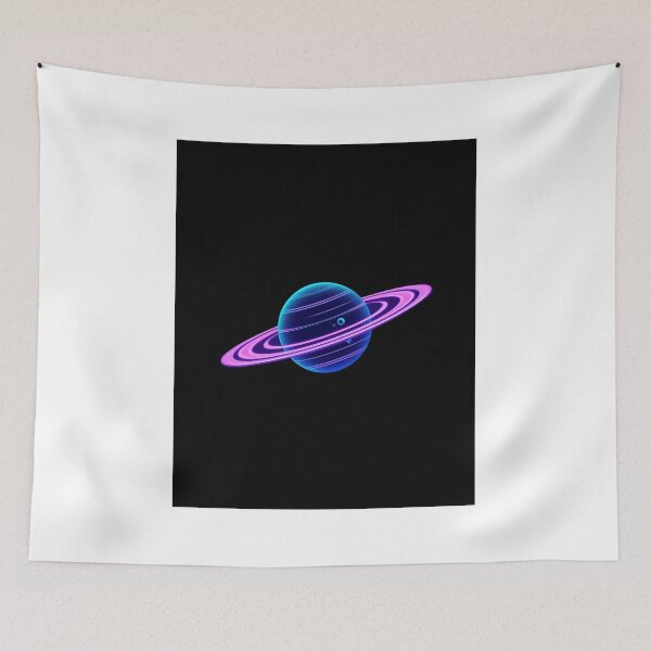 Item preview, Neon Saturn – Minimal Cosmic Planet Design designed and sold by ZyphraPrint.